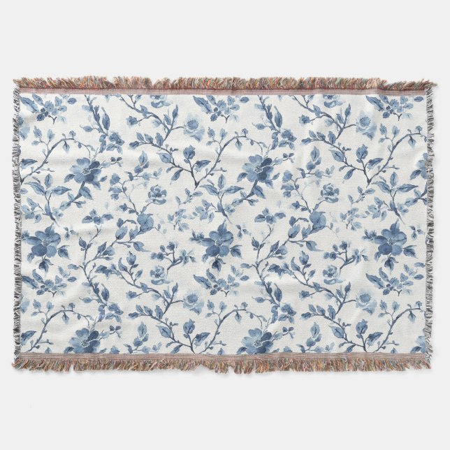 Couverture Pretty Blue White Floral Christmas (Devant)