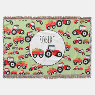 Couverture Produit de la ferme de camion de tracteur rouge pe