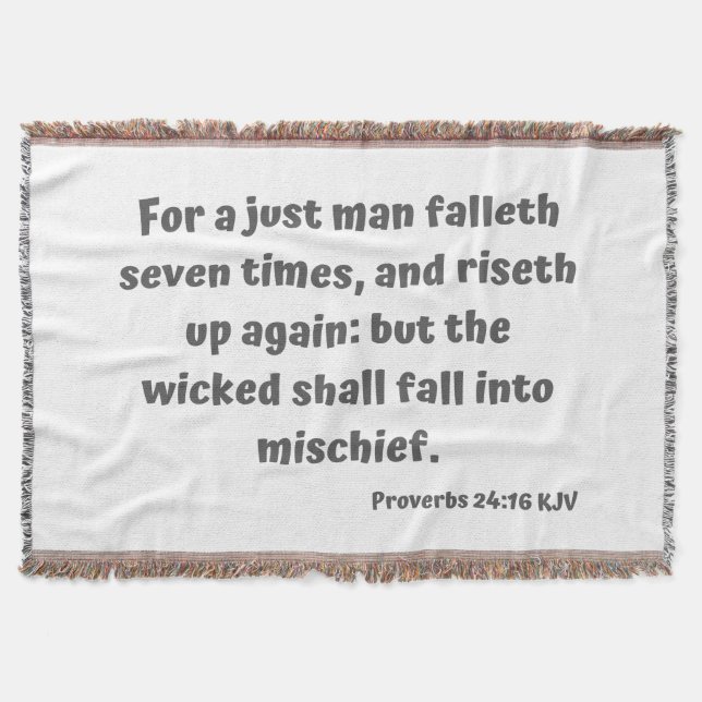 Couverture Proverbes 24:16 KJV Bible Verse Écriture (Devant)