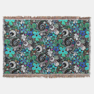 Couverture PUISSANCE FLEUVE motif OCEAN BLEU + votre idée