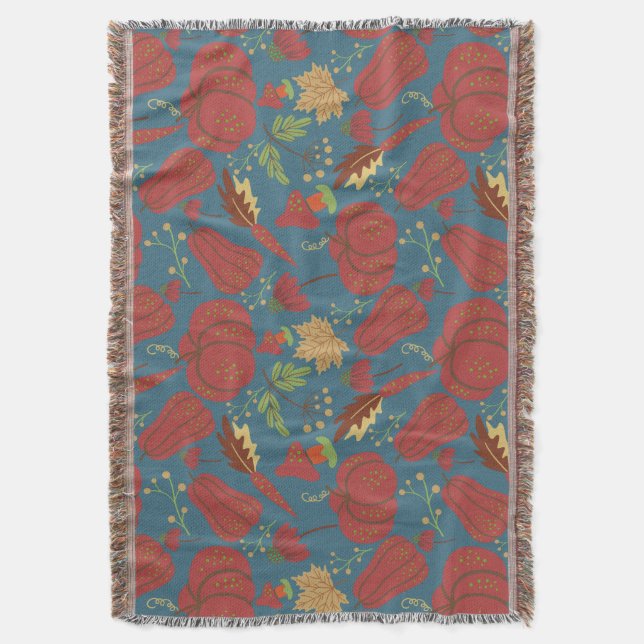 Couverture Pumpkin and carrot  seamless pattern red and blue (devant Vertical)