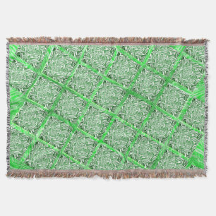 Couverture Quadradas, faux azulejo, faux folhagens verdes.