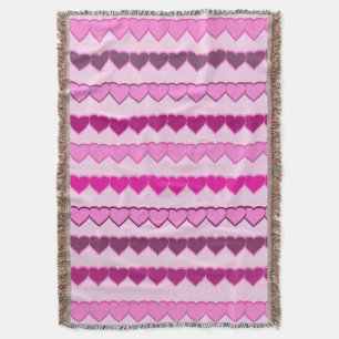 Couverture Rangs de cœurs rose
