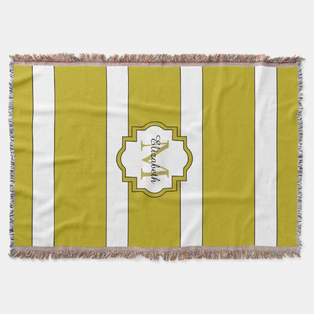 COUVERTURE RAYURES CHICS DE THROW_191 GOLD/WHITE (Devant)