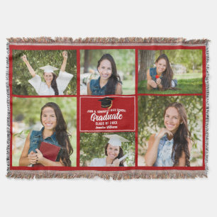 Couverture Red Graduate Photo Collage Custom 2025 Graduation
