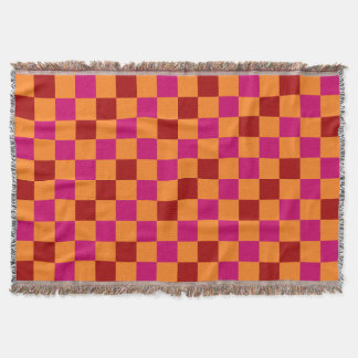 Couverture Red Orange Pink Checkered Pattern Design