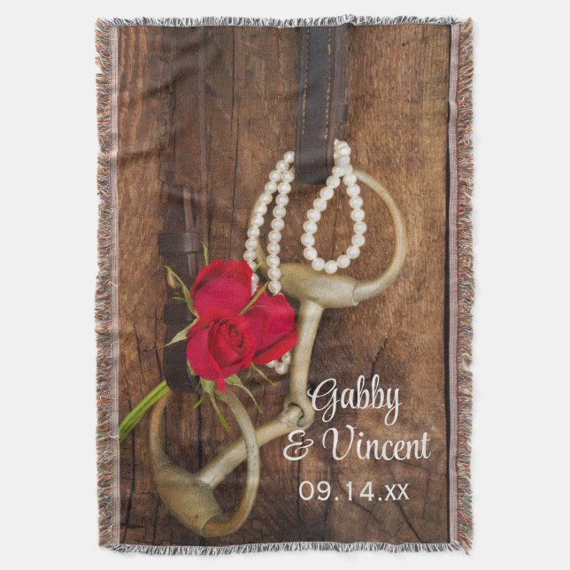 Couverture Red Roses et Horse Bit Country Western Mariage (devant Vertical)