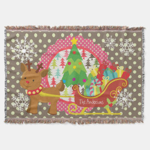 Couverture Reindeer et Sleigh Christmas Holiday Thot
