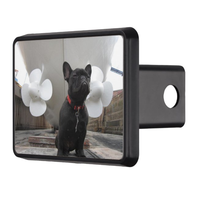 Couverture Remorque D'attelage Bouledogue français noir (Gauche)