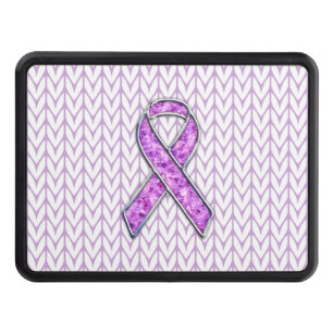 Couverture Remorque D'attelage Chrome style Crystal Pink Ribbon Awareness Knit