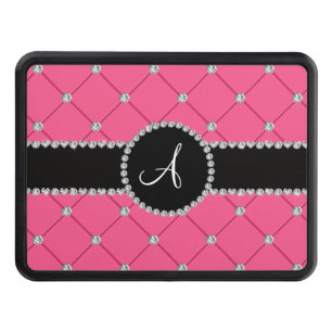 Couverture Remorque D'attelage Diamants roses de touffe de monogramme