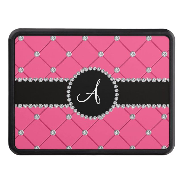 Couverture Remorque D'attelage Diamants roses de touffe de monogramme (Devant)
