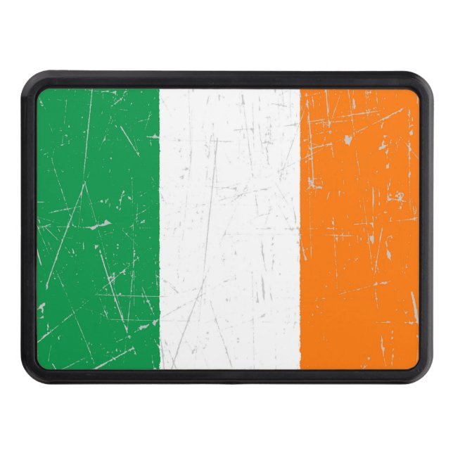 Couverture Remorque D'attelage Drapeau irlandais éraillé et rayé (Devant)