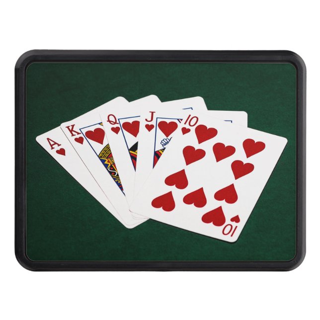 Couverture Remorque D'attelage Mains de poker - Brosse royale - Coeur (Devant)