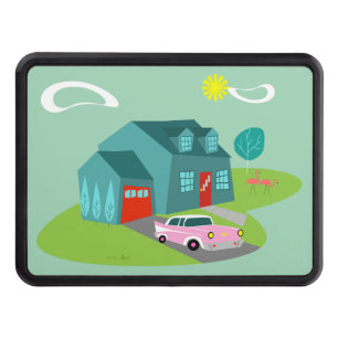 Couverture Remorque D'attelage Remorque Retro Suburban House Hitch Cover
