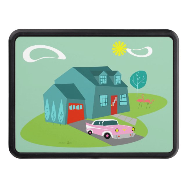 Couverture Remorque D'attelage Remorque Retro Suburban House Hitch Cover (Devant)