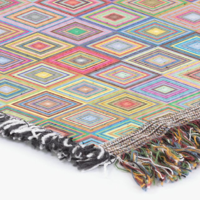 Couverture Retro Geometric Square Tile Pattern (Coin)