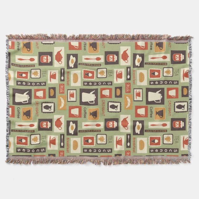 Couverture Rétro motif avec des plats de cuisine pour le (Devant)