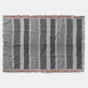 Couverture rétro motif noir et blanc tricoté de rayures