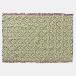 Couverture Rétro motif vert et jaune vintage