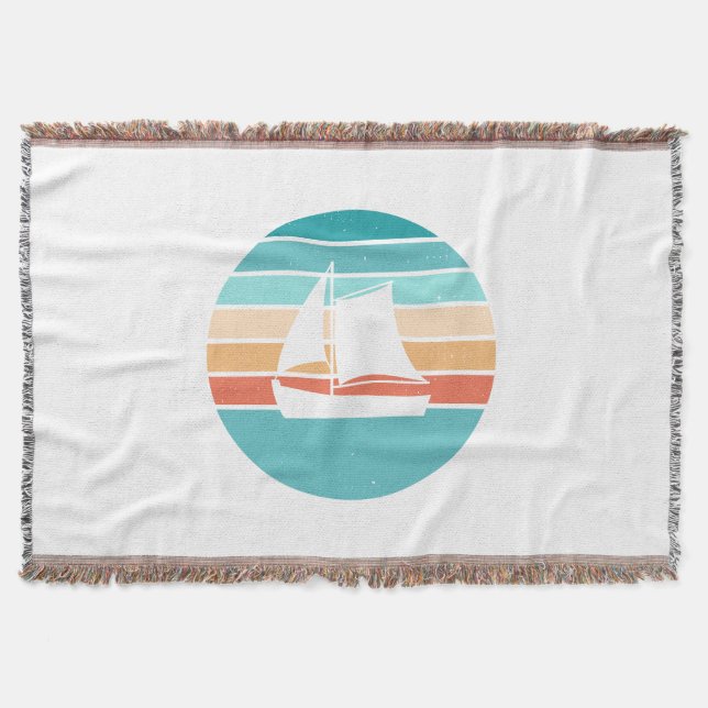 Couverture Retro Sunset Effet Perdu + Voilier (Devant)