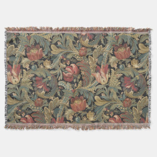 Couverture Riche brocart de tapisserie florale antique victor