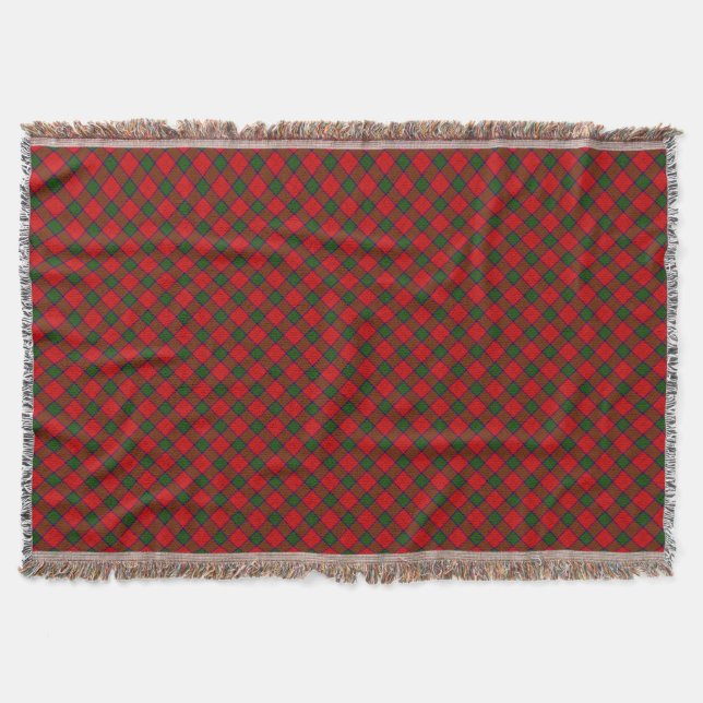 Couverture Robertson tartson rouge vert plaid (Devant)