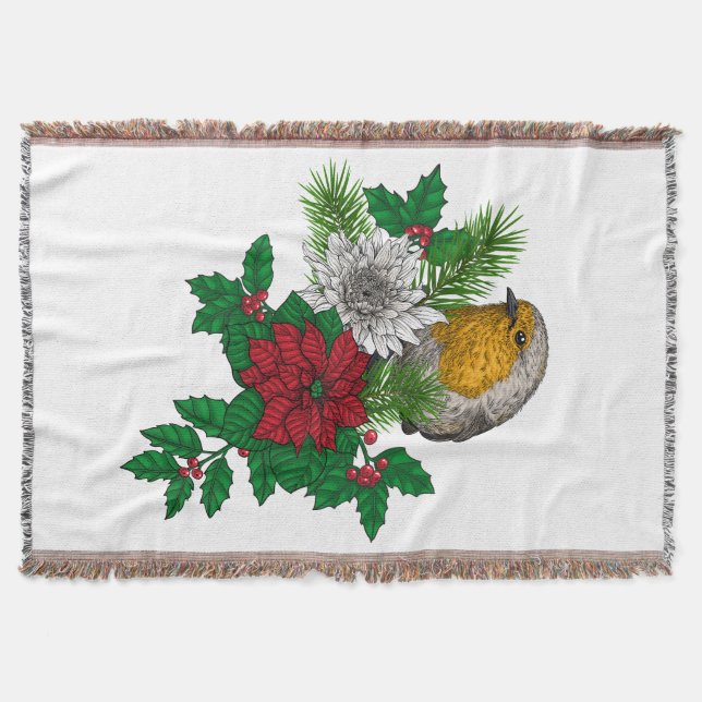 Couverture Robin rouge sur décoration de Noël (Devant)