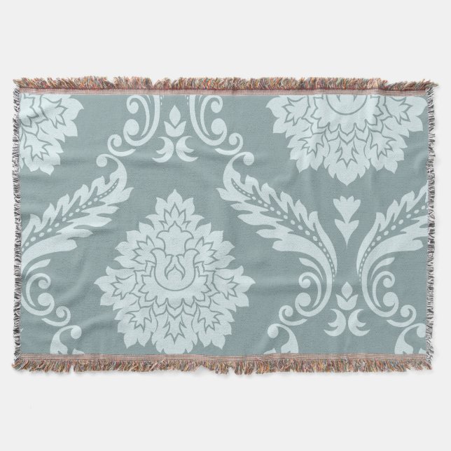 Couverture Rococo Damask Art I Duck Egg Blue+Teal (Devant)