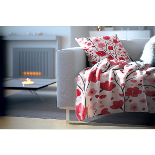 Couverture Romantique Rouge floral