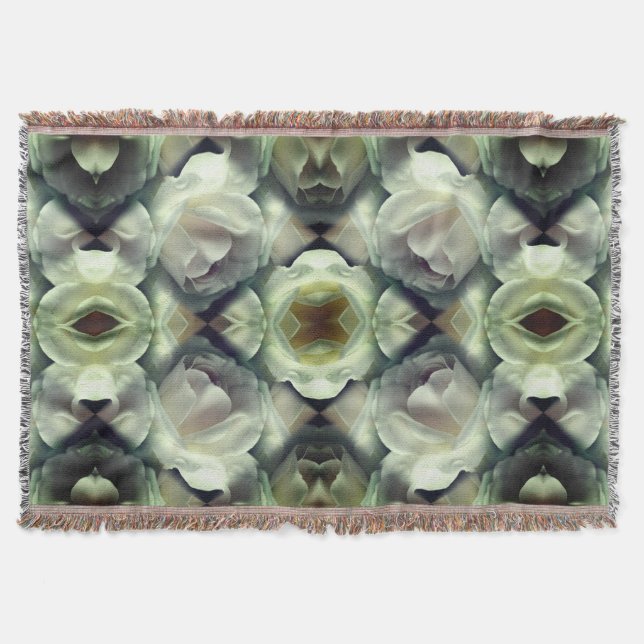 Couverture Rose blanche Floral Motif Abstrait (Devant)