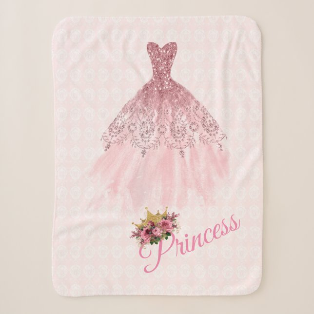 Couverture rose d'ouatine de Sherpa de robe de (Devant)