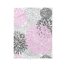 Couverture rose et grise de bébé de fleur