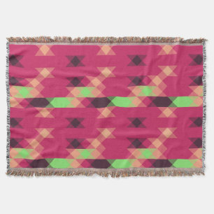 Couverture rose et vert géométrique
