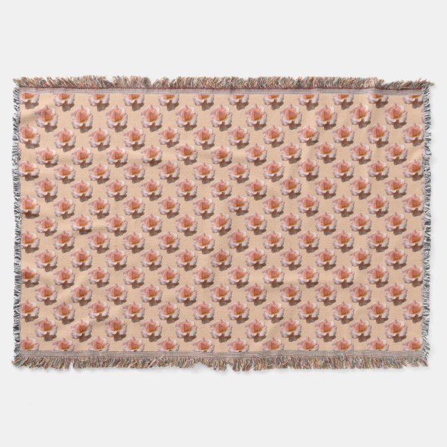 Couverture rose Fleur Pêche Rose Jeter Couvertures (Devant)