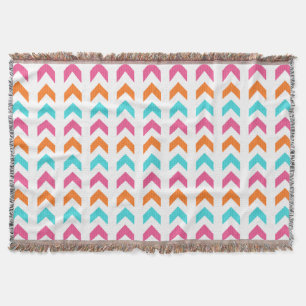 Couverture Rose moderne, orange, motif géométrique de flèche