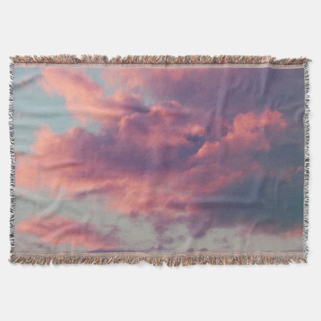 Couverture Roses Dreamy nuages de coucher de soleil esthétiqu (Devant)