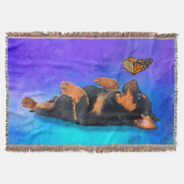 Couverture Rottweiler - chiot de Metzgerhund avec le papillon (Devant)