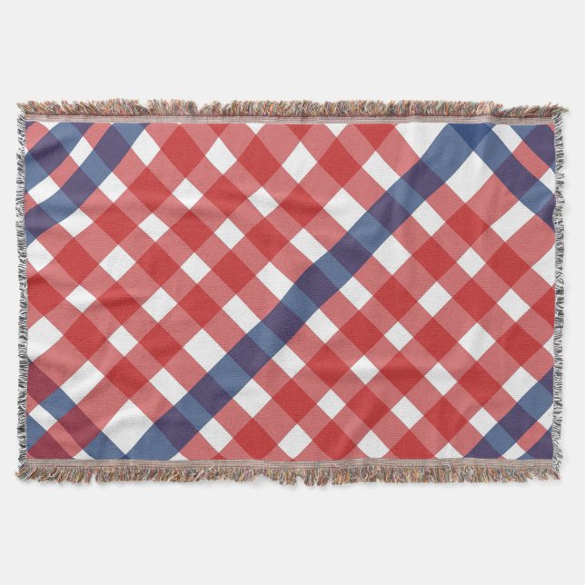 Couverture Rouge, blanc et bleu En vichy plaid Americana (Devant)