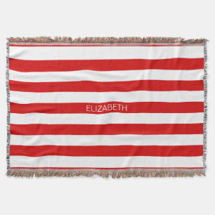 Couverture Rouge Blanc horizontal Préppy Nom de la bande Mono
