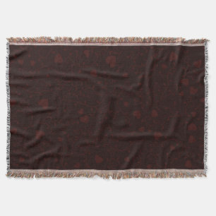 Couverture Rouge Bourgogne Foncé Motif Cœur Romantique