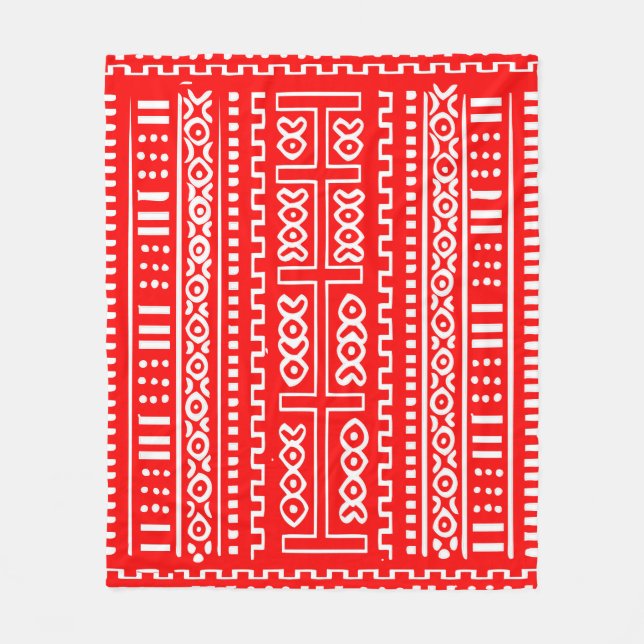 Couverture rouge et blanche d'ouatine de tissu de (Devant)