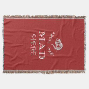 Couverture rouge folle de jet de chat de Cheshire