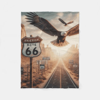 Couverture route 66 fleece blanket