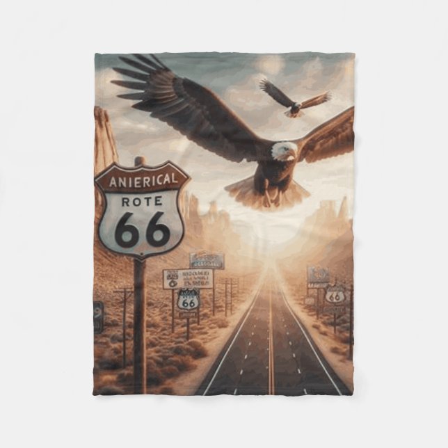 Couverture route 66 fleece blanket (Front)