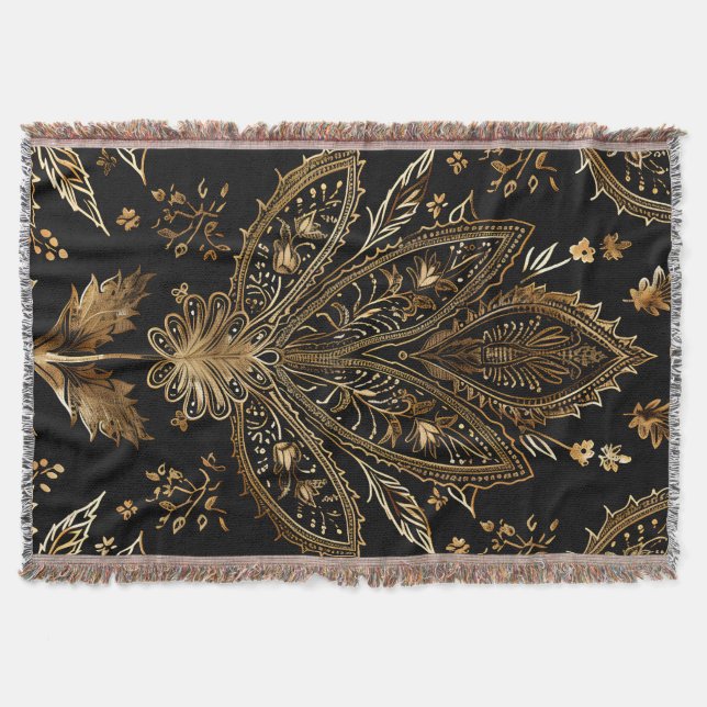 Couverture Royal Indian Luxury Black & Gold (Devant)