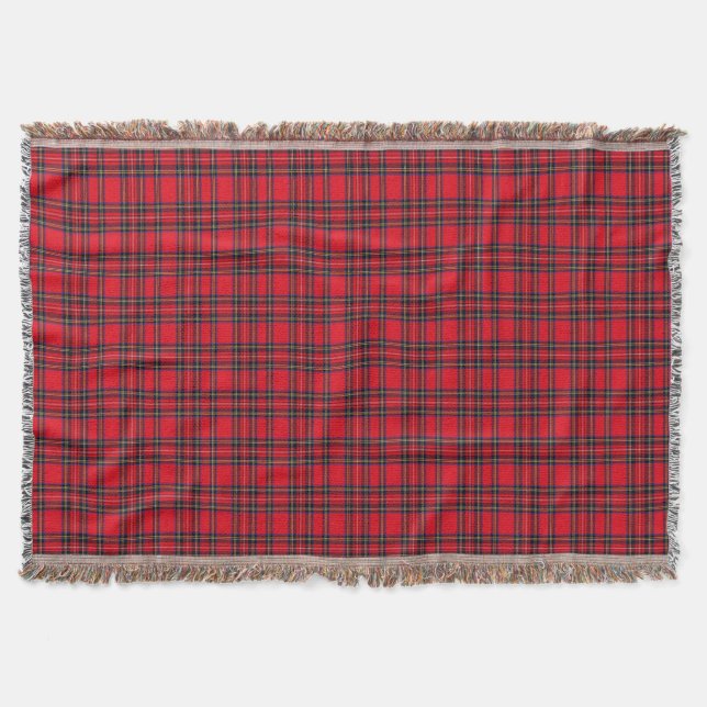 Couverture Royal Stewart tartan rouge noir plaid (Devant)