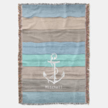 Rustic Beach Wood Bandes et Ancres nautiques