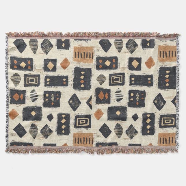 Couverture Rustic Mudcloth Geometric Pattern (2) (Devant)