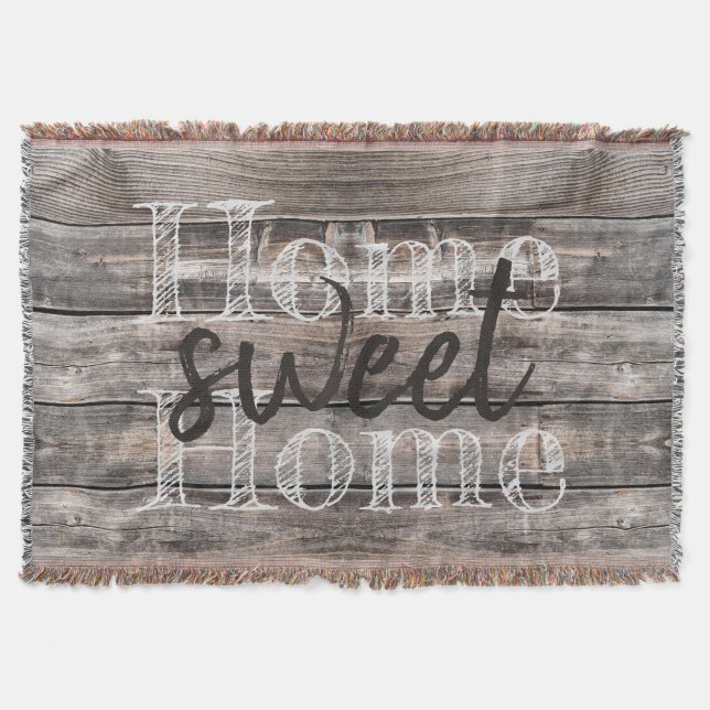 Couverture rustique chic MAISON SWEET HOME | (Devant)